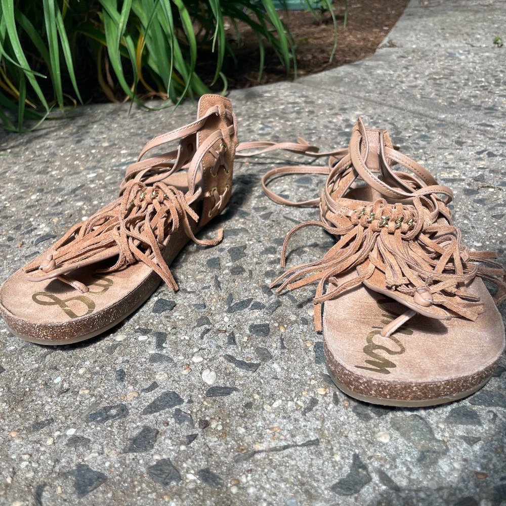 Sam Edelman Kyra Gladiator Boho Fringe Sandal - Picture 12 of 16